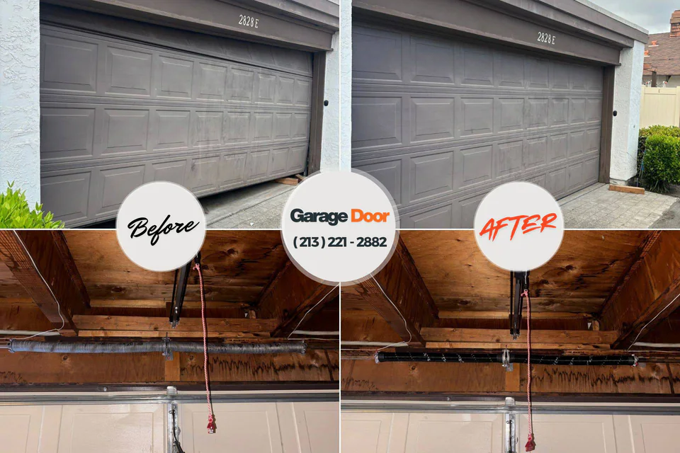 Before and after: garage door repair Rainbow City, AL